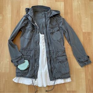 Aritzia Talula grey military Trooper spring / fall utility jacket